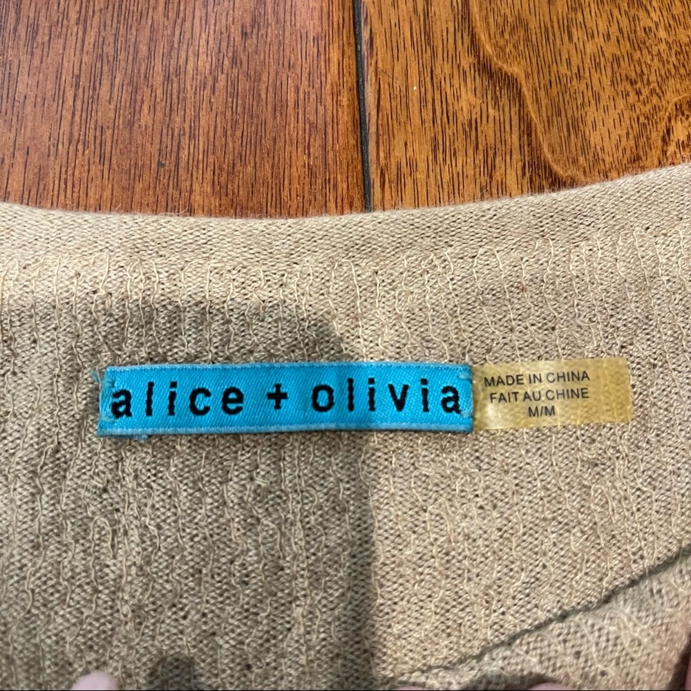 Alice + Olivia Tan Sequin Sweater Size Medium - Picture 3 of 4